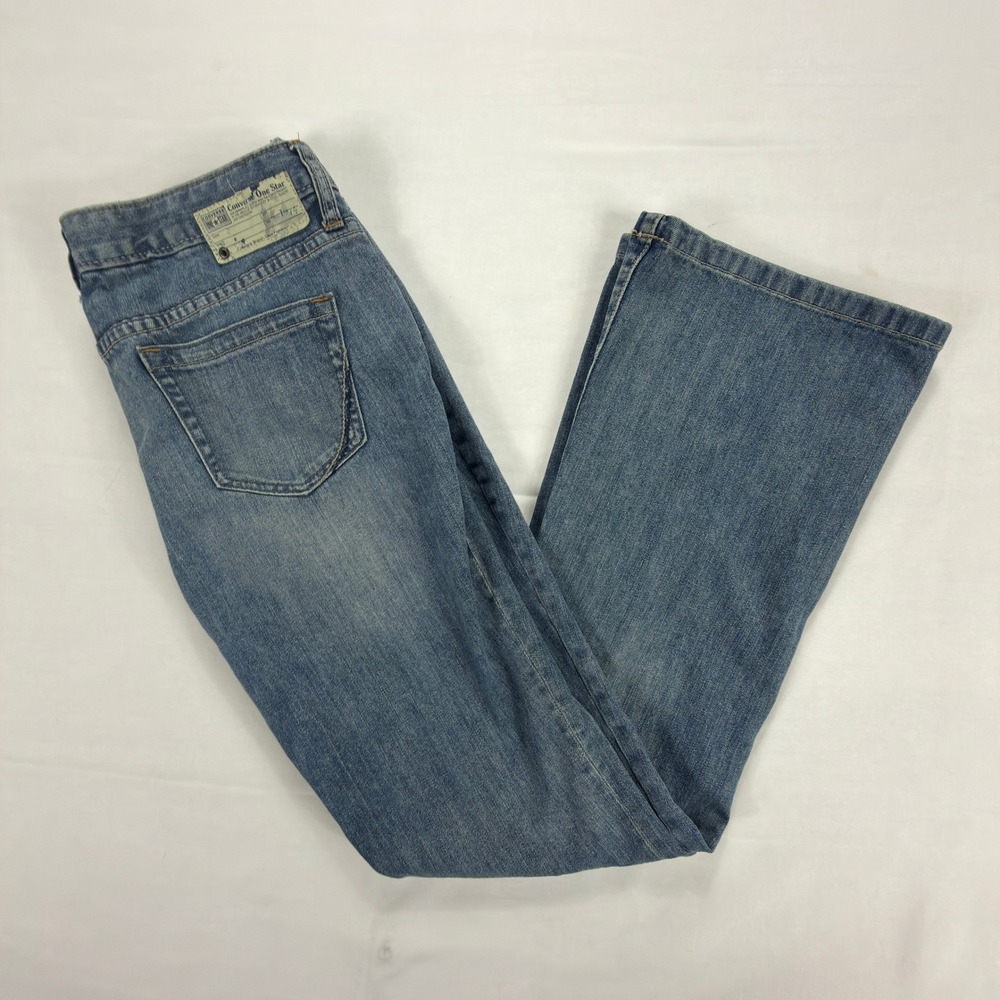 Converse One Star Womens Flare Jeans Blue‎ Wash Bootcut Stretch Denim Size 6